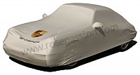 P2673 - Funda cubierta coche con logo a color sobre el cofre 911 964 65-94 con spoiler trasero fijo para Porsche 