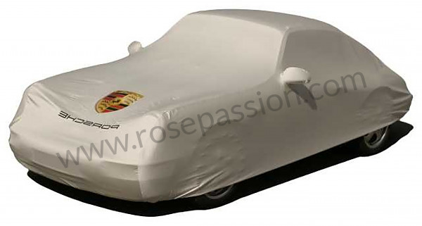 P2673 - Funda cubierta coche con logo a color sobre el cofre 911 964 65-94 con spoiler trasero fijo para Porsche 