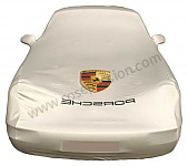 P2856 - Housse de voiture avec aileron arrière fixe avec écusson porsche de couleur pour Porsche 