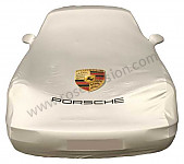 P240657 - Housse de voiture avec aileron arrière fixe avec écusson porsche de couleur pour Porsche 