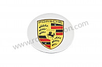 P76014 - Enjoliveur de jantes gris / logo couleur / concave / 5 pattes pour Porsche 