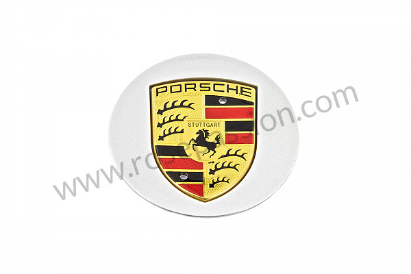 P76014 - Enjoliveur de jantes gris / logo couleur / concave / 5 pattes pour Porsche 997-2 / 911 Carrera • 2009 • 997 c4 • Targa • Boite PDK