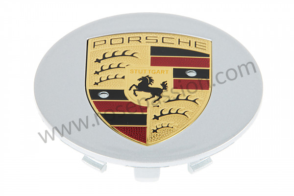 P73277 - Enjoliveur de jantes gris / logo couleur / concave / 5 pattes pour Porsche 