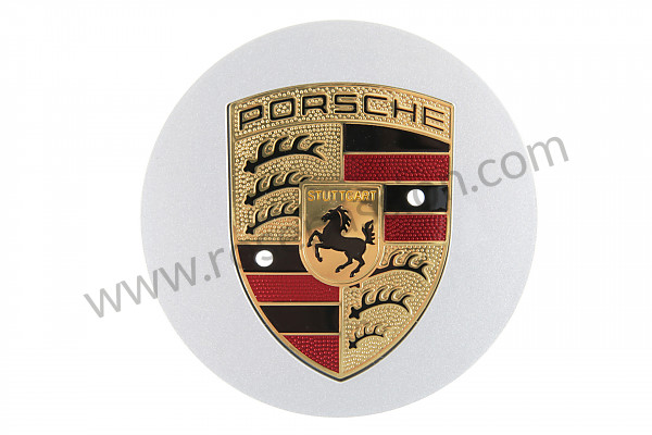 P73277 - Enjoliveur de jantes gris / logo couleur / concave / 5 pattes pour Porsche 