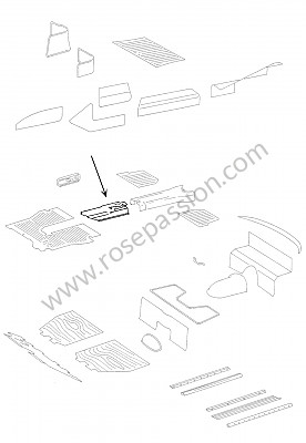P270376 - Base de borracha tunel para Porsche 356a • 1956 • 1600 (616 / 1) • Speedster a t1 • Caixa manual 4 velocidades