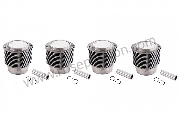 P100245 - Pistons cylinders 356 1600 75 hp (set of 4) (1 mm copper gasket required for 356a-b) for Porsche 