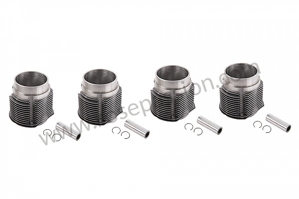 P100245 - Pistons cylinders 356 1600 75 hp (set of 4) (1 mm copper gasket required for 356a-b) for Porsche 