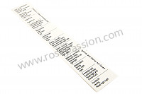 P412662 - FUSE LIST LABEL 356 PRE-A + A for Porsche 356a • 1959 • 1600 carrera gs (692 / 2) • Coupe a t2 • Manual gearbox, 4 speed