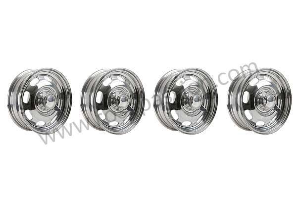 P554671 - LOOK 15 X 5 WHEEL KIT WITH RUDGE TYPE CENTRAL HUB (4 COMPLETE WHEELS) for Porsche 356a • 1955 • 1500 carrera gt (547 / 1) • Coupe a t1 • Manual gearbox, 4 speed