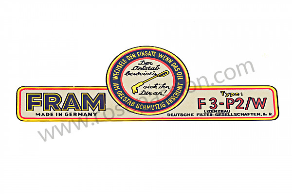 P129341 - Abziehbild fram-ölfilter seitlich 356 52-57 für Porsche 356 pré-a • 1954 • 1500 s (528 / 2) • Speedster pré a • 4-gang-handschaltgetriebe