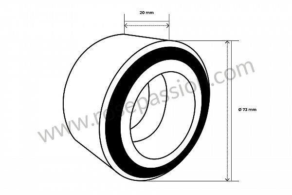 P10897 - Deep-groove ball bearing for Porsche 356a • 1955 • 1300 s (589 / 2) • Cabrio a t1 • Manual gearbox, 4 speed