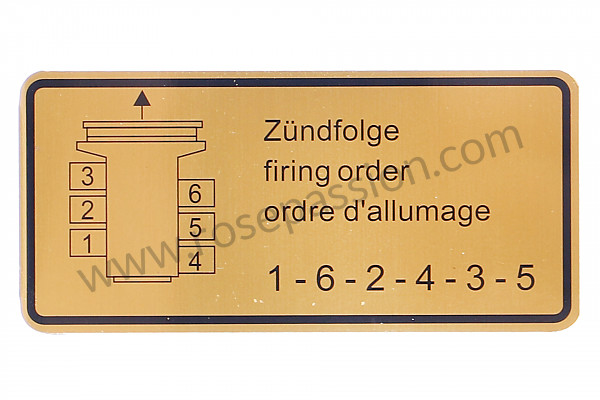 P12467 - Étiquette ordre allumage pour Porsche 