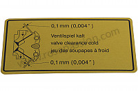 P12468 - Valve clearance label for Porsche 911 G • 1985 • 3.2 • Coupe • Manual gearbox, 5 speed