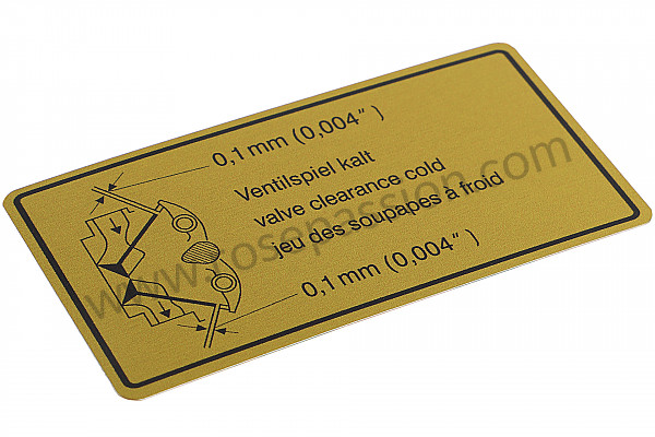 P12468 - Valve clearance label for Porsche 911 Classic • 1969 • 2.0t • Coupe • Manual gearbox, 5 speed