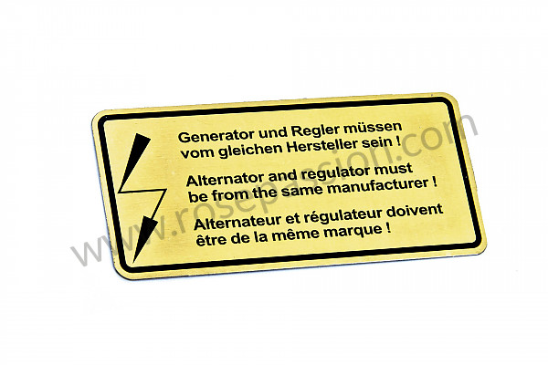 P12473 - Regulator / alternator label for Porsche 911 G • 1980 • 3.0sc • Targa • Manual gearbox, 5 speed