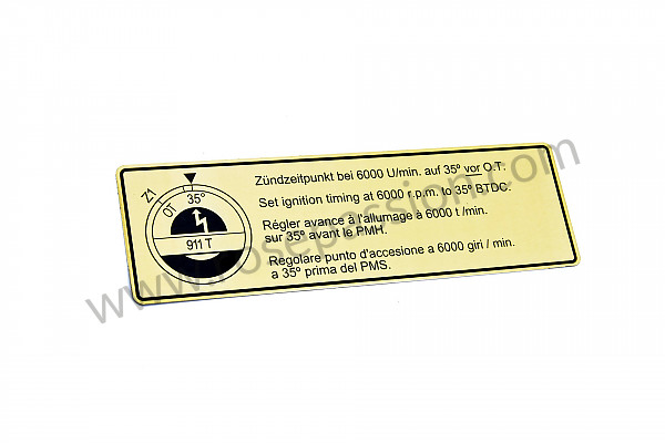 P12474 - Ignition point label for Porsche 911 Classic • 1970 • 2.2t • Coupe • Automatic gearbox