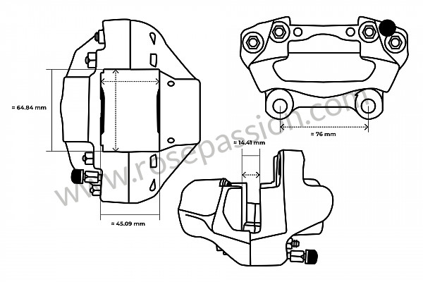 P277936 - Bremssattel hinten rechts 911 69 t + 912 69 für Porsche 912 • 1969 • 912 1.6 • Coupe • 5-gang-handschaltgetriebe