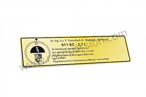 P14536 - Ignition point label for Porsche 911 G • 1976 • 2.7 carrera • Targa • Manual gearbox, 5 speed