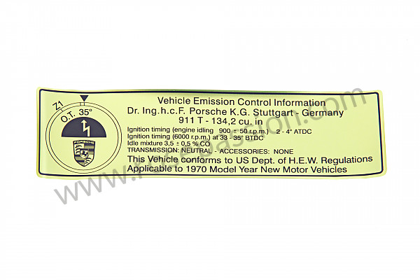 P14537 - Ignition point label for Porsche 911 Classic • 1970 • 2.2t • Targa • Automatic gearbox