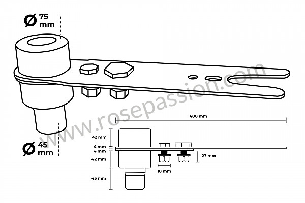 P15337 - Trekstang arm voor Porsche 911 G • 1976 • 2.7 • Targa • Manuele bak 4 versnellingen