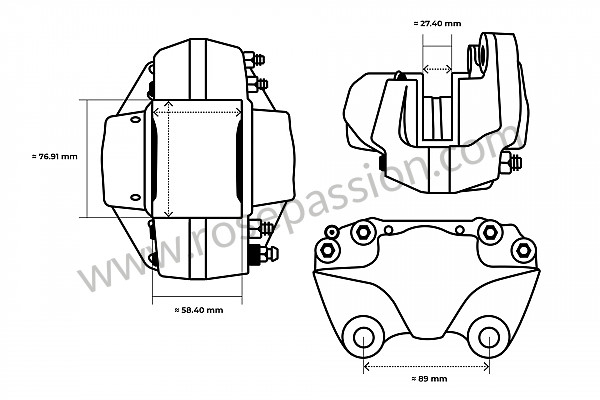 P15489 - Pinza fija para Porsche 911 G • 1989 • 3.2 g50 • Targa • Caja manual de 5 velocidades