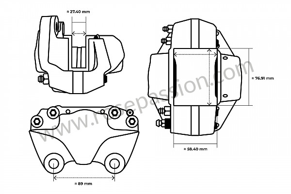 P15491 - Étrier frein pour Porsche 