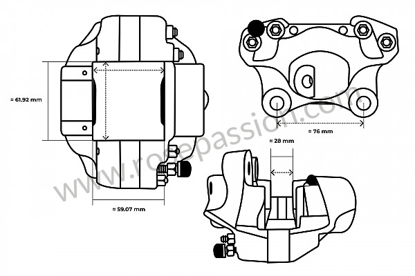 P15514 - Étrier frein pour Porsche 