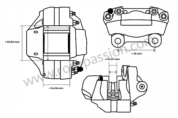 P15518 - Étrier frein pour Porsche 911 G • 1976 • 2.7 • Coupe • Boite manuelle 4 vitesses