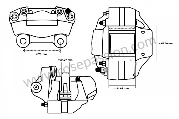 P15519 - Pinza fissa per Porsche 911 Classic • 1973 • 2.4e • Coupe • Cambio manuale 5 marce