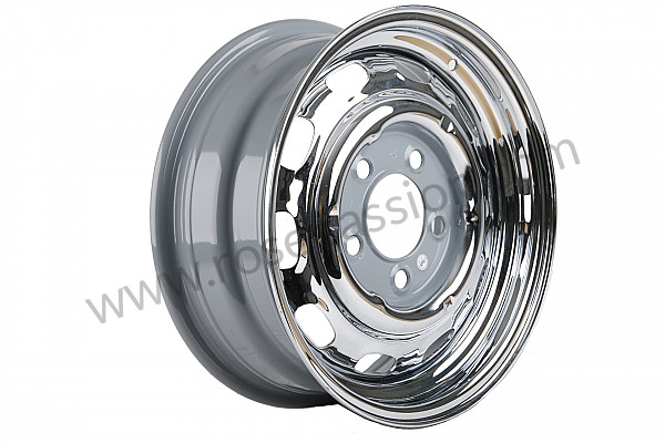 P405167 - 15 X 6 INCH DISC BRAKE STEEL RIM SILVER CHROME FINISH, 42 MM OFFSET. MADE IN THE USA WITH FACTORY TOOLS. FOR 356C 911 912 for Porsche 356C • 1965 • 1600 c (616 / 15) • Coupe reutter c • Manual gearbox, 4 speed