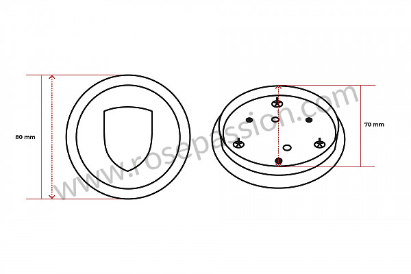 P15631 - Tapa embellecedor rueda para Porsche 911 G • 1979 • 3.0sc • Targa • Caja manual de 5 velocidades