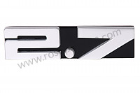 P17340 - Monogramme "2.7" métal sur fond noir sur grille capot moteur pour Porsche 911 G • 1974 • 2.7s • Targa • Boite manuelle 4 vitesses