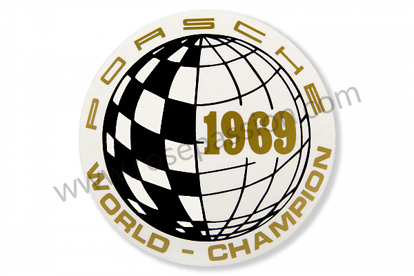 P542020 - AUFKLEBER WORLD CHAMPION  1969 für Porsche 912 • 1966 • 912 1.6 • Coupe • 4-gang-handschaltgetriebe