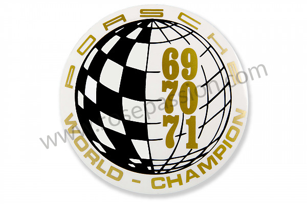P542021 - AUFKLEBER WORLD CHAMPION 69-70-71 für Porsche 911 Turbo / 911T / GT2 / 965 • 1987 • 3.3 turbo • Targa • 4-gang-handschaltgetriebe