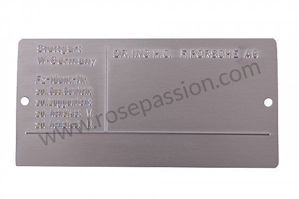 P29662 - Placa do fabricante para Porsche 911 Turbo / 911T / GT2 / 965 • 1992 • 3.3 turbo • Coupe • Caixa manual 5 velocidades