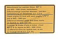 P29932 - Engine oil level label for Porsche 911 G • 1979 • 3.0sc • Coupe • Manual gearbox, 5 speed