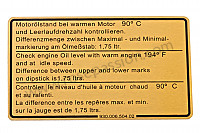 P29933 - Engine oil level label for Porsche 911 G • 1982 • 3.0sc • Targa • Manual gearbox, 5 speed