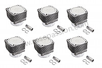 P15322 - Set of 6 pistons and cylinders for Porsche 911 Turbo / 911T / GT2 / 965 • 1992 • 3.3 turbo • Coupe • Manual gearbox, 5 speed