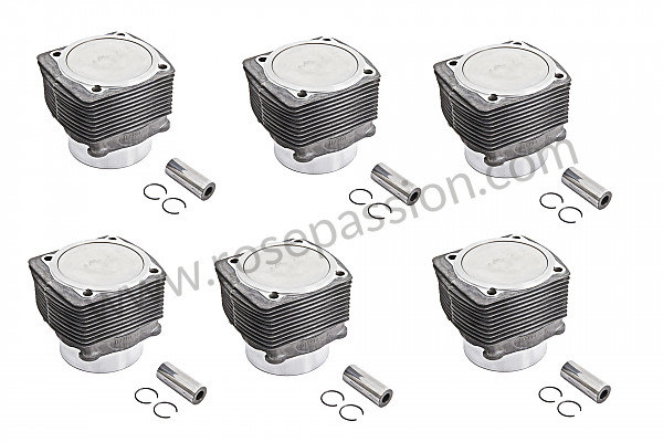 P15322 - Set of 6 pistons and cylinders for Porsche 911 Turbo / 911T / GT2 / 965 • 1992 • 3.3 turbo • Coupe • Manual gearbox, 5 speed