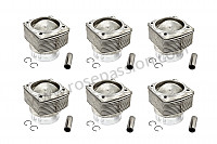 P72912 - Set of 6 pistons and cylinders for Porsche 911 G • 1981 • 3.0sc • Coupe • Manual gearbox, 5 speed