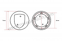 P51869 - Tampa de roda plana com emblema preto para Porsche Boxster / 986 • 2003 • Boxster s 3.2 • Cabrio • Caixa automática