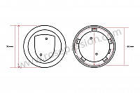 P72485 - Enjoliveur de roue gris / logo couleur / concave pour Porsche 