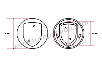 P77126 - Enjoliveur de roue logo noir / concave pour Porsche 