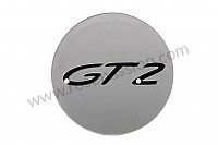 P90198 - Enjoliveur de roue gris / logo GT2 / concave pour Porsche 