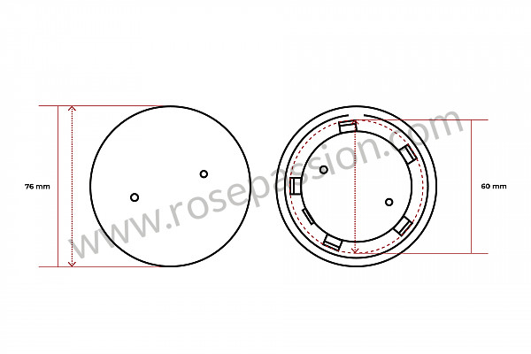 P58916 - Enjoliveur de roue gris / logo 4S / concave pour Porsche 