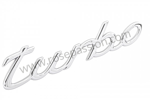 P64803 - Logo 'turbo'  zilverkleurig voor Porsche 993 / 911 Carrera • 1994 • 993 carrera 2 • Cabrio • Manuele bak 6 versnellingen