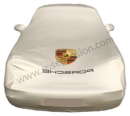 P132287 - Housse de voiture avec aileron arrière fixe avec écusson porsche de couleur pour Porsche 997 Turbo / 997T / 911 Turbo / GT2 • 2008 • 997 gt2 • Coupe • Boite manuelle 6 vitesses