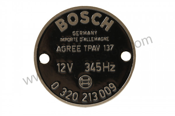 P554567 - PLACA DE BOCINA 12V 345HZ para Porsche 356B T5 • 1961 • 1600 carrera gt (692 / 3a t5) • Coupe b t5 • Caja manual de 4 velocidades