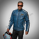 P1001063 - LEATHER JACKET CLASSIC RACE GULF BLUE for Porsche 