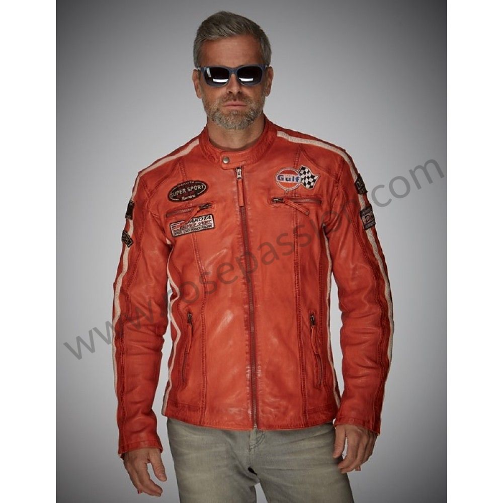 Gulf racing leather jacket best sale